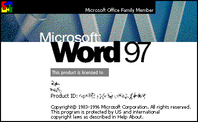 Word 97 Splash Screen